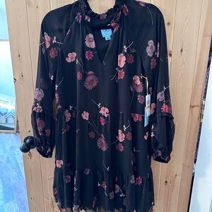 Floral Black Dress